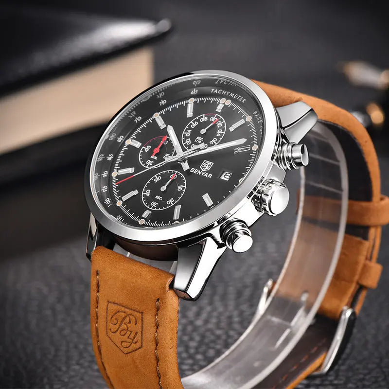 Fashion Casual Watch Mens Watches Men Luxury Brand Quartz Watch Business Leather Men's Watches Clock zaptix.shop